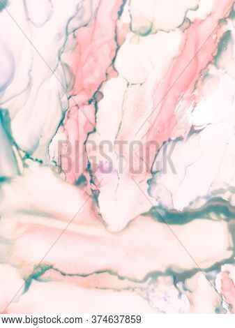 Gentle Spring Ink Wallpapers. Alcohol Ink Texture. White, Pink Marble Slab Design. Pink Colors Color