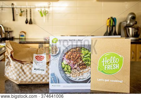Sydney, Australia 2020-05-09 Hello Fresh Meal Kits Packed In Paper Bags