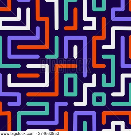 Cool Colorful Maze Background. Vector Format, Flat Design