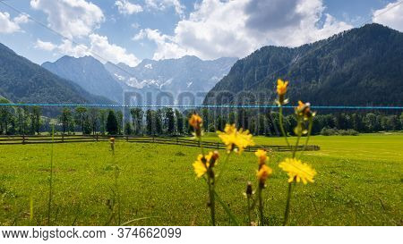 Kamnik-savinja Alps At Plansar Lake In Jezersko, Slovenia