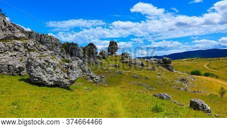 beautiful france landscape- Lozere, Causse Mejean- Chaos de Nimes, famous touristic site-Nimes le Vieux