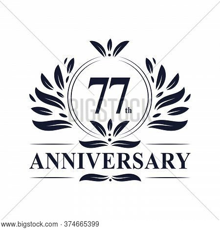 77th Anniversary Celebration, Luxurious 77 Years Anniversary Logo Design.