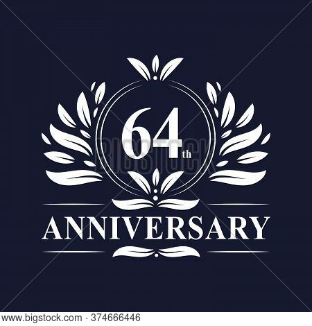 64 Years Anniversary Logo, Luxurious 64th Anniversary Design Celebration.