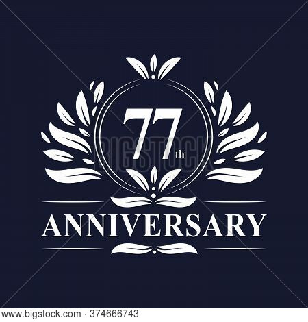 77 Years Anniversary Logo, Luxurious 77th Anniversary Design Celebration.