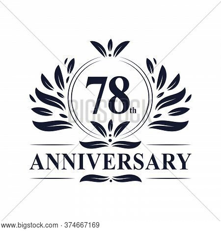 78th Anniversary Celebration, Luxurious 78 Years Anniversary Logo Design.