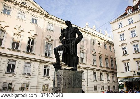 Lessing Architectural Monument Or Lessing Denkmal Cultural Statue For Austrian People And Foreign Tr