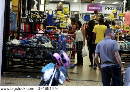 Salvador, Bahia / Brazil - August 29, 2015: View Of A Street Shop On Sete De Setembro Avenue, Downto