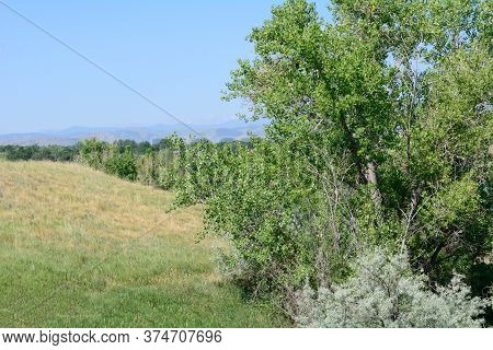 Front Range Landscape Looking Towards Rocky Mountains From Lake Standley Regional Wildlife Refuge In