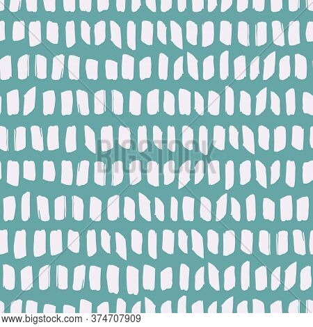 Fresh Vector Repeat Pattern With Horizontaly Aligned Little Stripes On Green Background.