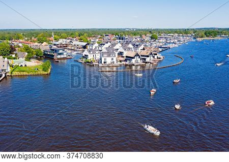 Aerial from Loosdrecht lakes in the Netherlands