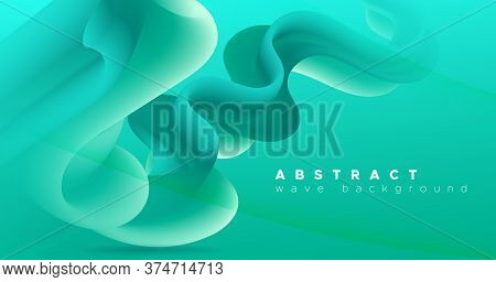 Blue Gradient Fluid. 3d Abstract Movement. Dynamic Pattern. Liquid Trendy Gradient Fluid. Creative W