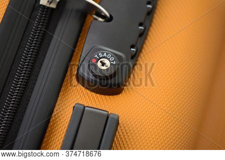 Digital Lock On A Luggage Bag Or Suitcase. Tsa Accepted (transportation Security Administration Of U
