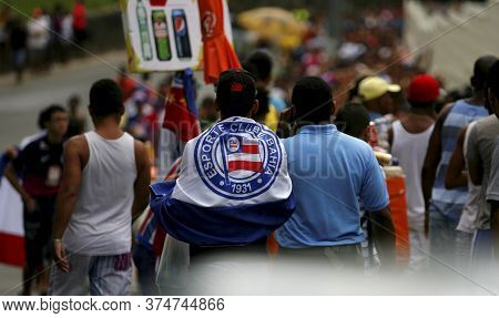 Salvador, Bahia / Brazil - April 20, 2015: Esporte Clube Bahia Fans Face The Queue To Buy Tickets At