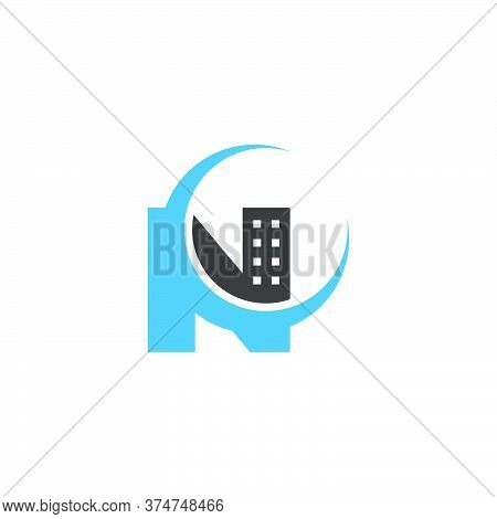 Vector Of Letter N Geometric Design Fit For Magnify Searching For Apartment Symbol Logo