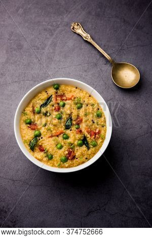 Dalia Khichdi Or Daliya Khichadi Is A Delicious One Pot Meal Made From Broken Wheat And Vegetables,