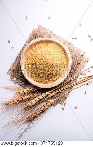 Raw Broken Wheat Or Daliya Or Dalia, Selective Focus
