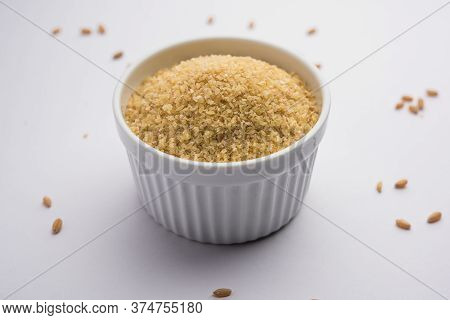 Raw Broken Wheat Or Daliya Or Dalia, Selective Focus