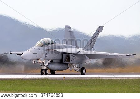 Avalon, Australia - February 27, 2015: Royal Australian Air Force (raaf) Boeing F/a-18f Super Hornet