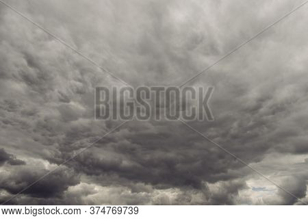 Dark Clouds On Sky Before Rainy And Storm - Image