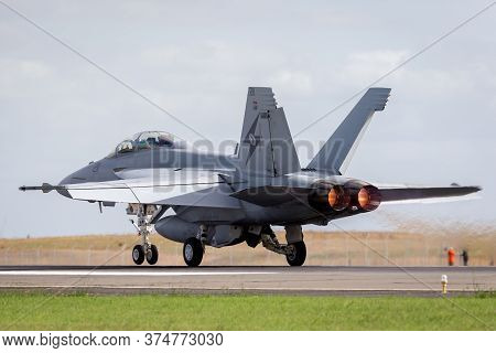 Avalon, Australia - February 24, 2015: Royal Australian Air Force (raaf) Boeing F/a-18f Super Hornet