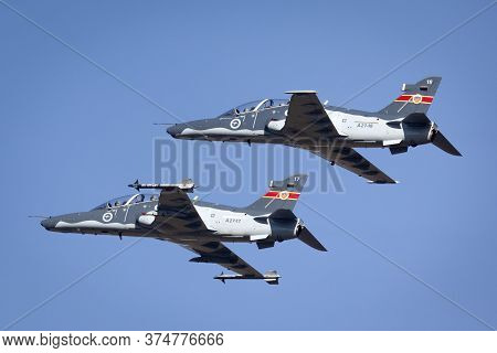 Avalon, Australia - March 2, 2015: Two Royal Australian Air Force (raaf) Bae Hawk 127 Aircraft From 