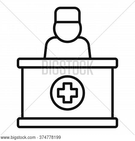 Private Clinic Reception Icon. Outline Private Clinic Reception Vector Icon For Web Design Isolated 