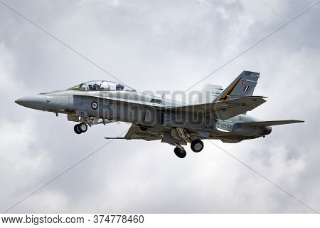 Avalon, Australia - March 1, 2015: Royal Australian Air Force (raaf) Mcdonnell Douglas F/a-18b Horne