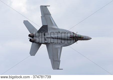 Avalon, Australia - February 28, 2015: Royal Australian Air Force (raaf) Boeing F/a-18f Super Hornet