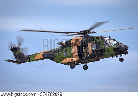 Avalon, Australia - February 28, 2015: Mrh-90 Taipan Multirole Military Helicopter Jointly Operated 