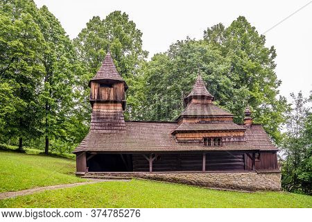 View At The Wooden Church Of Saint Kozma And Damian In Lukov - Slovakia
