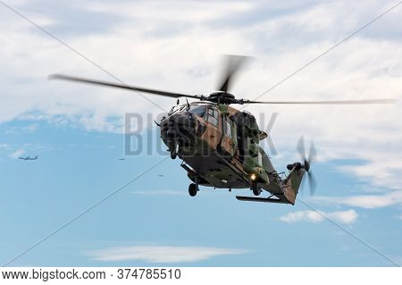 Avalon, Australia - February 27, 2015: Mrh-90 Taipan Multirole Military Helicopter Jointly Operated 