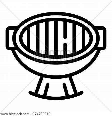 Bbq Brazier Icon. Outline Bbq Brazier Vector Icon For Web Design Isolated On White Background