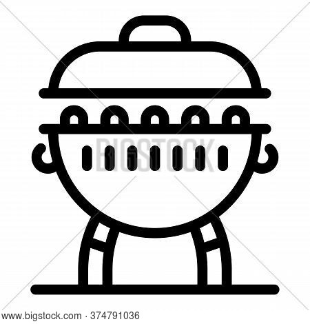 Charcoal Brazier Icon. Outline Charcoal Brazier Vector Icon For Web Design Isolated On White Backgro