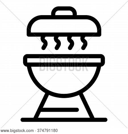 Hot Brazier Icon. Outline Hot Brazier Vector Icon For Web Design Isolated On White Background