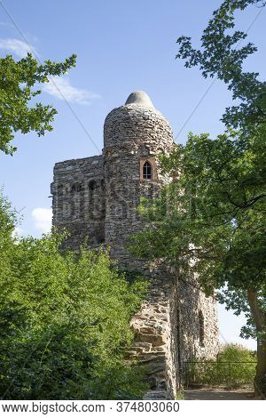 Old Historic Rossel Building At The Niederwald Memorial In Ruedesheim, Germany