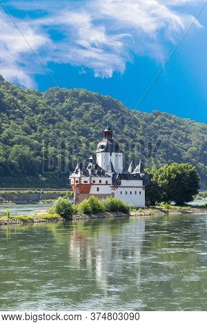 Pfalzgrafenstein Castle Which Used To Serve As A Customs Checkpoint On River Rhein Near Kaub, German