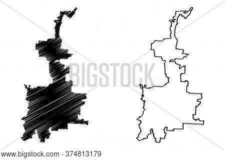 Medan City (republic Of Indonesia, Sumatra Island) Map Vector Illustration, Scribble Sketch City Of 