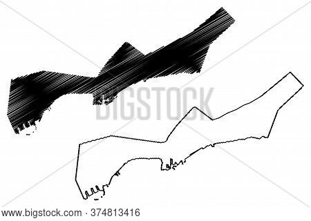 Bandar Abbas City (islamic Republic Of Iran, Persia, Hormozgan Province) Map Vector Illustration, Sc