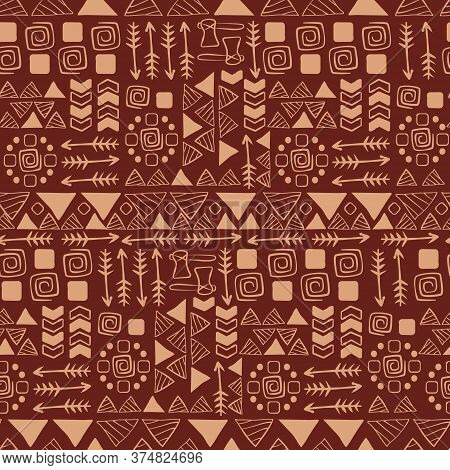 Tribal Ethnic Mystical Seamless Pattern. Maya Abstract