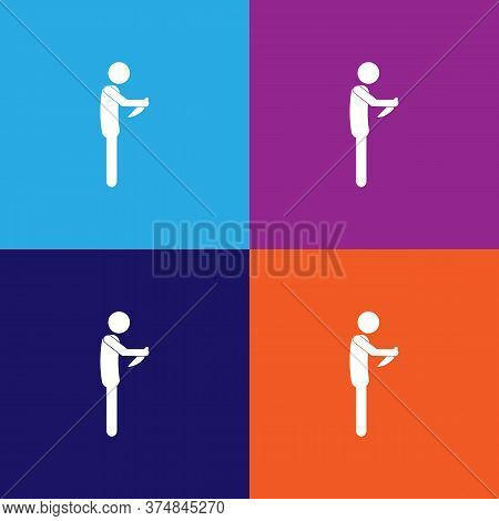 Suicide Knife Icon Vector On Multicolored Background