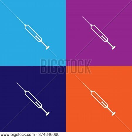 Syringe Illustration Icon Vector On Multicolored Background