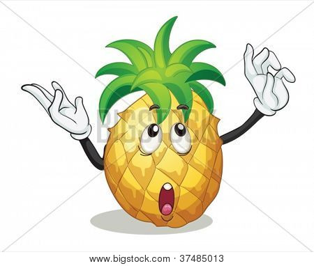 illustrazione di ananas su sfondo bianco