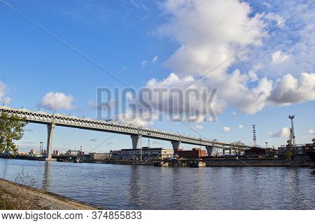 St. Petersburg, Russia - March, 2019. Western High-speed Ring Diameter On Kanonersky Island Zsd