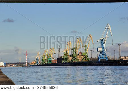 Russia, Saint-petersburg, September 2019: Cargo Port On Kanonersky Island