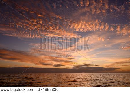 Florida Sunset Over Gulf Of Mexico Near Fort Meyers