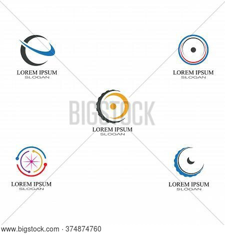 Set Cyclist Logo Template Bicycle