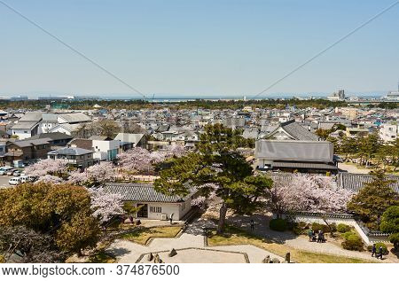 Aerial Cityscape View Of Kishiwada, Town In Osaka Prefecture Of Japan