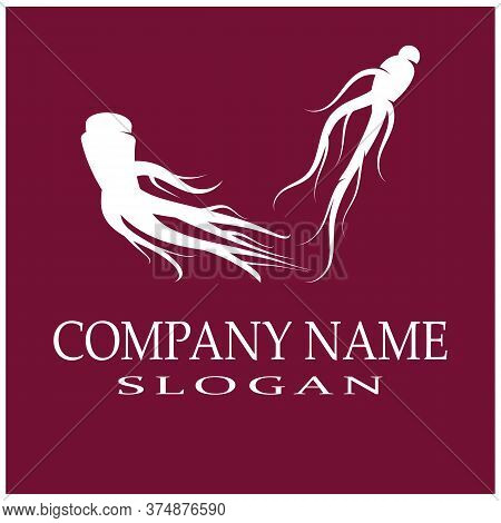 Ginseng Wave Logo Template Vector Symbol