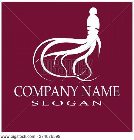 Ginseng Wave Logo Template Vector Symbol