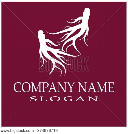 Ginseng Wave Logo Template Vector Symbol